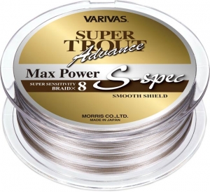 Шнур Varivas Super Trout Advance Max Power PE S-spec 200m #1.2/0.185mm 24.2lb/11kg Champagne Gold/White
