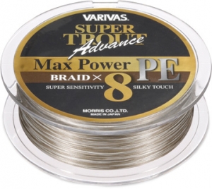 Шнур Varivas Super Trout Advance Max Power PE 150m #0.8/0.148mm 16.7lb/7.57kg Champagne Gold/White