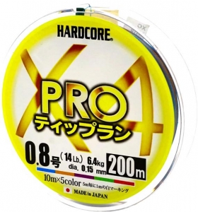 Шнур Duel Hardcore X4 PRO 200m #0.8/0.15mm 14lb/6.4kg 5Color (мультиколор)