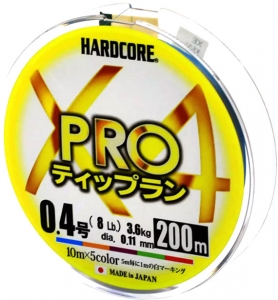 Шнур Duel Hardcore X4 PRO 200m #0.4/0.11mm 8lb/3.6kg 5Color (мультиколор)